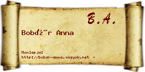 Bobár Anna névjegykártya